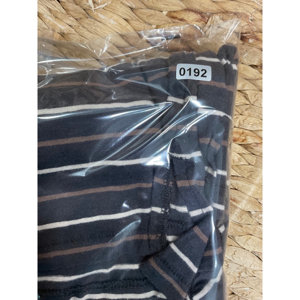 Madewell Womens S Striped Turtleneck Top Charcoal Brown Cream Long Sleeve - Picture 8 of 8